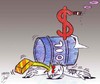 Cartoon: gold oil dollar (small) by Hossein Kazem tagged gold oil dollar