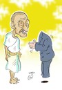 Cartoon: Mahatma Gandhi (small) by Hossein Kazem tagged mahatma,gandhi