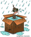 Cartoon: poor in rain (small) by Hossein Kazem tagged poor,in,rain