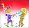Cartoon: trump and nobel (small) by Hossein Kazem tagged trump,nobel,peace