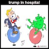Cartoon: trump in hospital (small) by Hossein Kazem tagged trump,in,hospital
