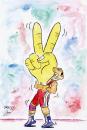 Cartoon: victory in fila (small) by Hossein Kazem tagged victory in fila