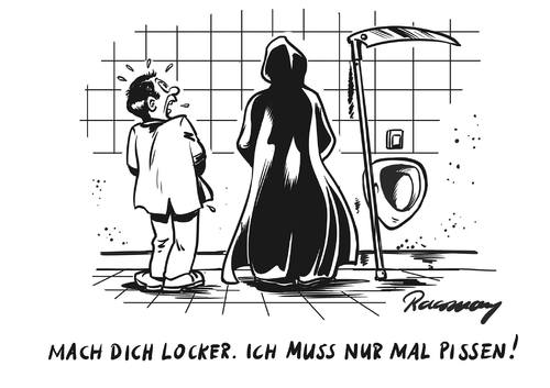 Cartoon: Nur mal pissen (medium) by Gabor Toons tagged cartoon,schwarzer,humor,sensenmann
