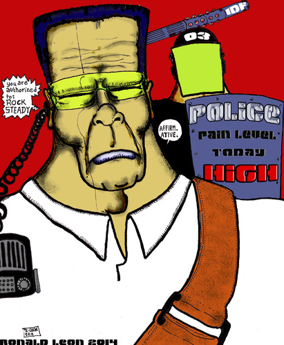 Cartoon: To OPPRESS and SUBJUGATE 2 (medium) by DaD O Matic tagged ferguson,oakland,new,york,city,gaza,policestate
