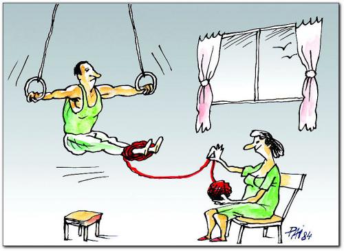 Cartoon: gimnastics (medium) by penapai tagged family