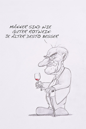 Cartoon: Alter Mann (medium) by philipolippi tagged wein