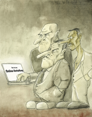 Cartoon: Online Verhaftung 2 (medium) by philipolippi tagged computer,crime,mafia
