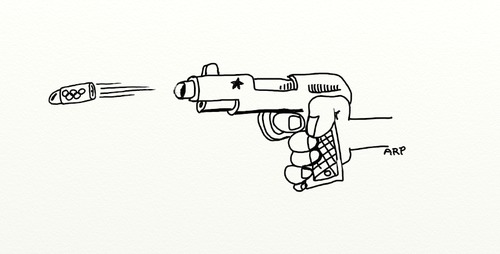 Cartoon: 2014 olympics (medium) by tonyp tagged arp,arptoons,gun,tonyp,olympics