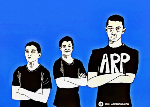 Cartoon: 3 BOYS (medium) by tonyp tagged arp,arptoons,boys,standing,poseing