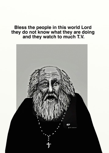 Cartoon: Bless us all (medium) by tonyp tagged arp,bless,church,damnation,arptoons