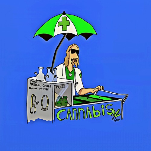 Cartoon: Cannabis cart vendor (medium) by tonyp tagged arp,tonyp,arptoons,wacom,draw,pot,sales,vendor