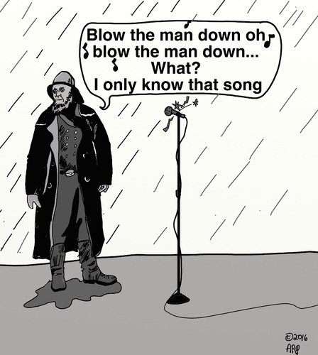 Cartoon: IN THE ZONE (medium) by tonyp tagged fisherman,singing,blow,the,man,down,arp