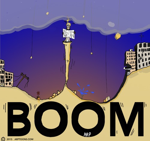 Cartoon: Missed by that much (medium) by tonyp tagged arptoons,bomb,boom,arp