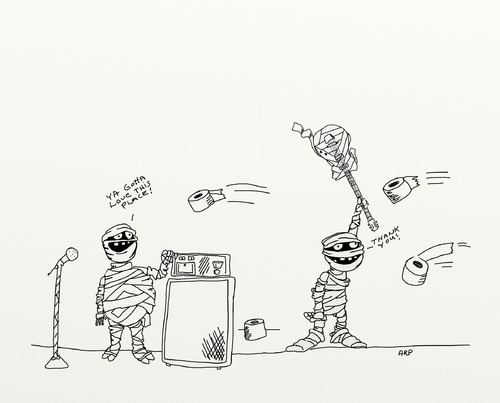 Cartoon: mummy band (medium) by tonyp tagged arp,spooky,mummy,arptoons