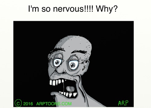 Cartoon: Nervous (medium) by tonyp tagged arp,nervous,man,black,and,white