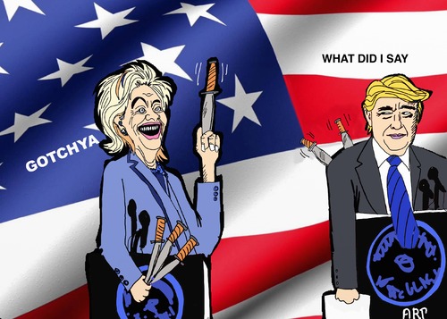 Cartoon: Presidential debate 2016 (medium) by tonyp tagged arp,presidential,debate,election,use