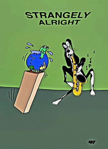 Cartoon: ROCKIN (medium) by tonyp tagged arp,arptoons,sax,fish,bowl,strangely,alright
