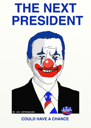 Cartoon: RUNNING FOR PRESIDENT (medium) by tonyp tagged arp,running,clown,arptoons