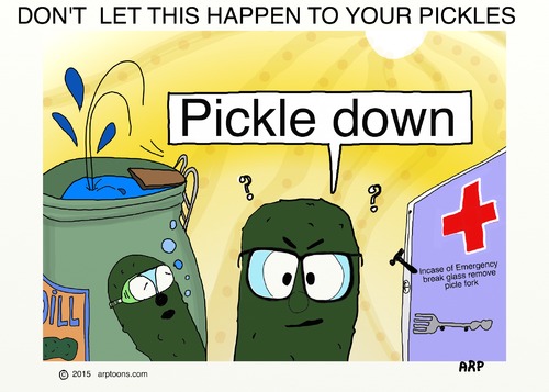 Cartoon: SAVE OUR PICKLES (medium) by tonyp tagged arp,pickles,arptoons,drowning,save