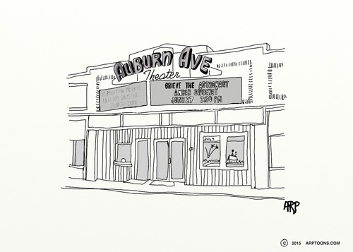 Cartoon: Small Town Theater (medium) by tonyp tagged arp,music,northwest,usa,auburn,ave,arptoons