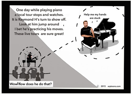Cartoon: Tour Surprise (medium) by tonyp tagged arp,musicians,artist,organ,piano,cartoonist,arptoons,scott