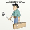 Cartoon: Getting Old (small) by tonyp tagged arp,older,old,arptoons,bbq,music