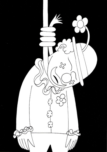 Cartoon: Happy (medium) by baggelboy tagged clown,hang