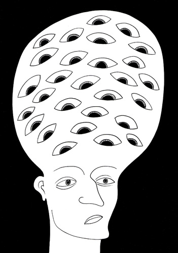 Cartoon: My inner minds eyes (medium) by baggelboy tagged eyes,think,head,thinking
