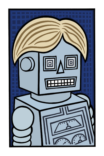 Cartoon: Natural blonde (medium) by baggelboy tagged robot,hair