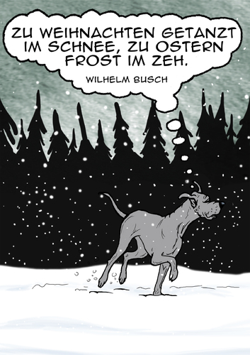 Cartoon: Dancing in the snow (medium) by dogtari tagged ostern,schnee,weihnachten,busch,wilhelm,bruno,dogtari
