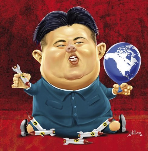 Cartoon: Kim Jong-un (medium) by William Medeiros tagged political,korea,war,nuclear,atomic,dictator