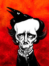 Cartoon: Edgar Allan Poe (small) by William Medeiros tagged horror,literature