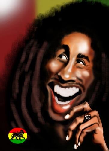 Cartoon: Caricatura Bob Marley (medium) by leandrofca tagged bob,marley,caricature,art,illustration