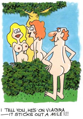 Cartoon: Cheeky one! (medium) by daveparker tagged nudists,elderly,man,