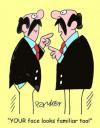 Cartoon: Familiarity (small) by daveparker tagged people,meeting,