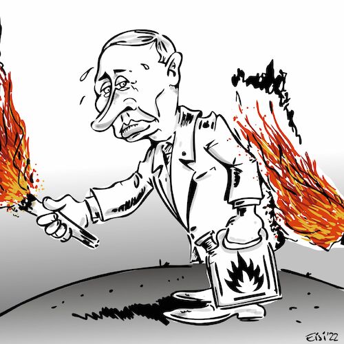 Cartoon: Der Brandstifter (medium) by eisi tagged putin,krieg,ukraine,brandstifter