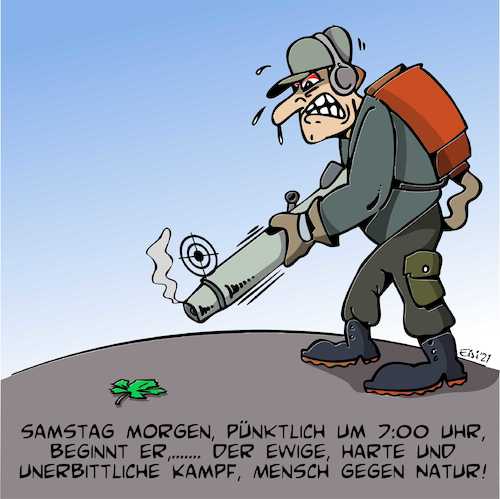 Cartoon: Der Laubbläser (medium) by eisi tagged natur,herbst,laubbläser
