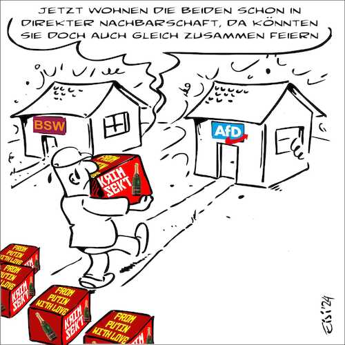 Cartoon: From Putin with Love (medium) by eisi tagged putin,afd,bsw