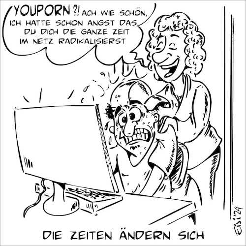 Cartoon: Radikalisierung im Netz (medium) by eisi tagged radikalisierung,im,netz