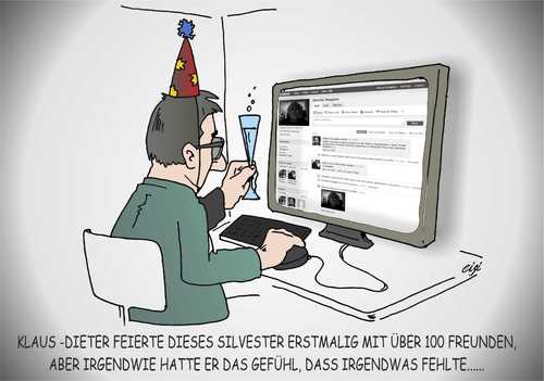 Cartoon: social network (medium) by eisi tagged socialnetwork,einsam,computer