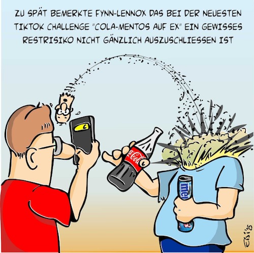 Cartoon: TikTok Challenge (medium) by eisi tagged tiktok,challenge
