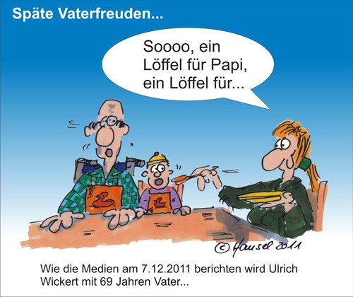 Cartoon: Späte Vaterfreuden (medium) by Hansel tagged späte,vaterfreuden