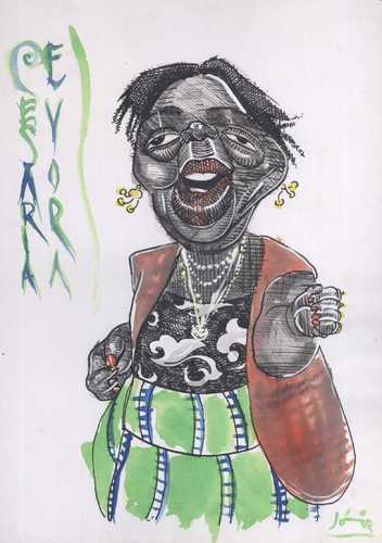 Cartoon: Cesaria Evora (medium) by juniorlopes tagged caricature