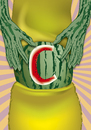 Cartoon: C section (small) by LeeFelo tagged section,caesarean,green,watermelon,abdomen,incision,childbirth,slice