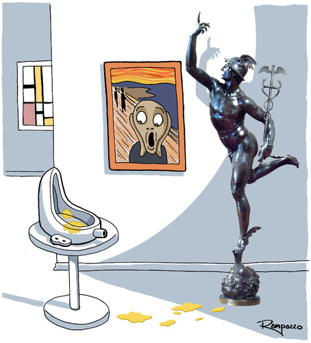 Cartoon: A crisis of art (medium) by Marcelo Rampazzo tagged crisis,art,duchamp