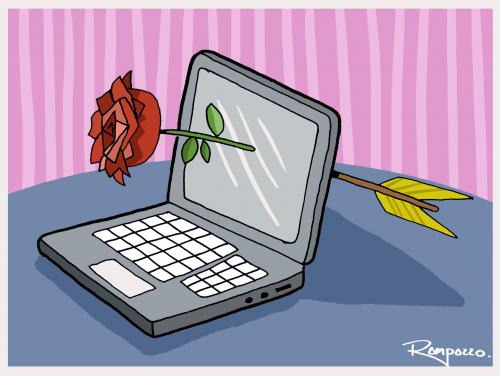 Cartoon: Digital love (medium) by Marcelo Rampazzo tagged digital,love,computer,web,internet,kommunikation,medium,technik,entwicklung,fortschritt,online dating,partnerschaft,partnersuche,liebe,digital,online,dating