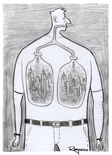 Cartoon: Evolution (medium) by Marcelo Rampazzo tagged pollution,smoke,cities,pollution,smoke,cities