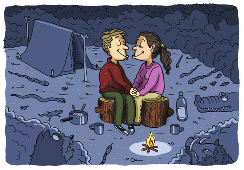 Cartoon: Love traps (medium) by Marcelo Rampazzo tagged love,traps,liebe,partnerschaft,gefahr,beziehung,camping