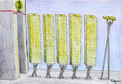 Cartoon: The Billing (medium) by Marcelo Rampazzo tagged busyness,billing,money,money,billing,busyness