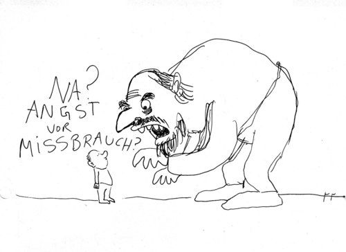 Cartoon: Angst (medium) by Florian France tagged tagesgeld,nagelpilz,bademoden,angst,missbrauch,kinder